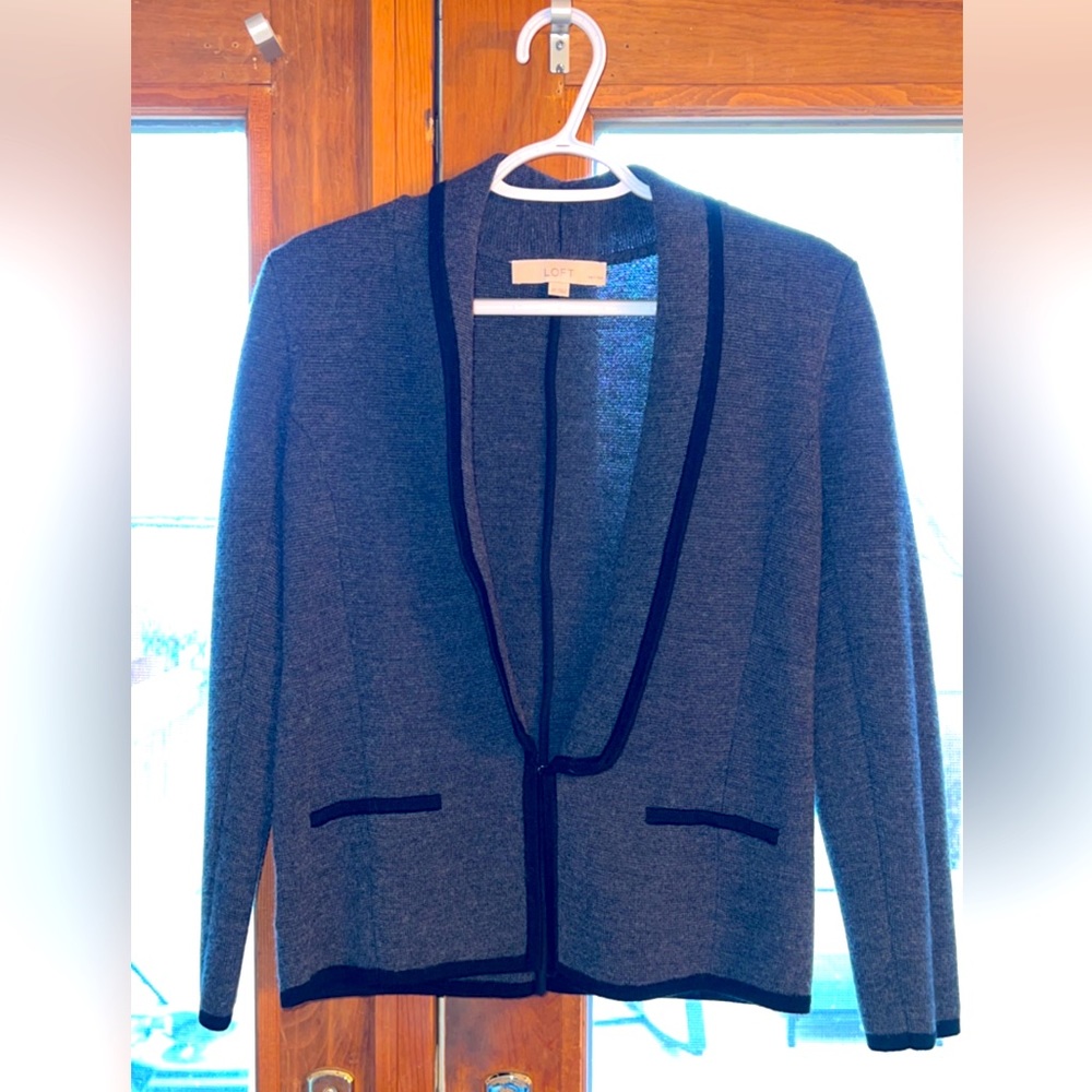 LOFT grey & black blazer size small petite